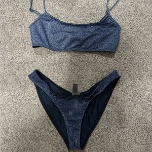Sparkly navy triangl bikini